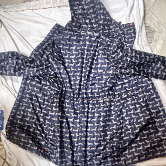Joules Navy women’s  Raincoat with Dog Pattern Daschunds- weenie dog -adjustable - Picture 2 of 12